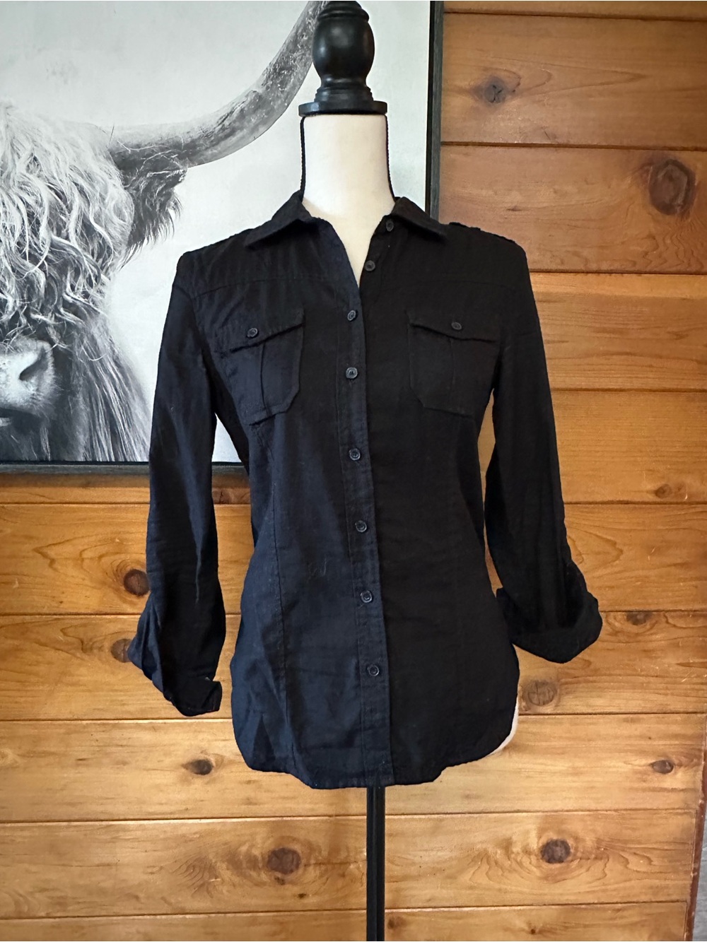 Aeropostale Classic Black Button-Up Shirt